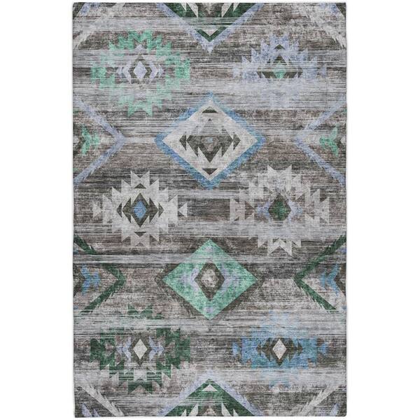 Dream Shag Premium Machine Washable Abstract ADS836 Brown 8 ft. x 10 ft. Area Rug