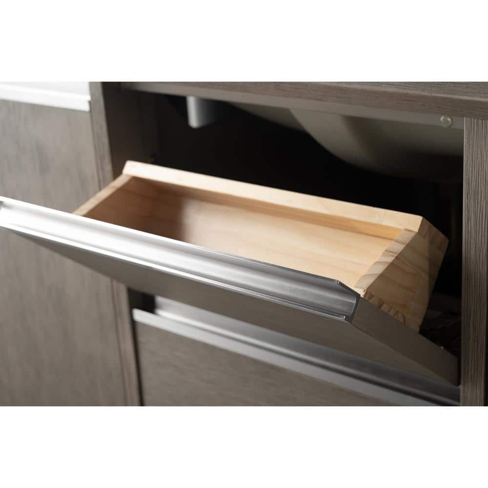 Driftwood Gray 48" Single Sink Bathroom Vanity with Engineered Marble Top