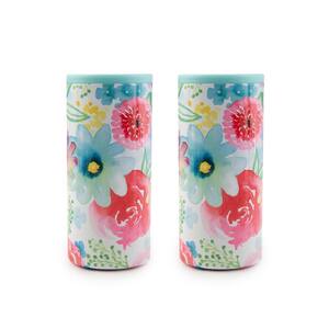 Watercolor Floral Insulated Stainless Steel Slim Can Coolers (Set of 2)