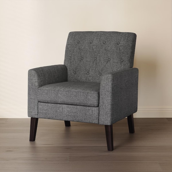 Gray Accent Arm Chair Comfy Living Room Chairs for Bedrooms(Set of 2)