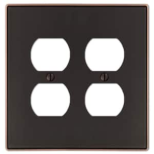 Ansley 2 Gang Duplex Metal Wall Plate - Aged Bronze