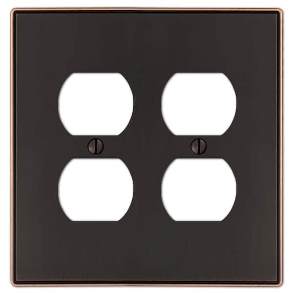 AMERELLE Ansley 2 Gang Duplex Metal Wall Plate - Aged Bronze