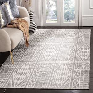 Marbella Gray/Ivory 5 ft. x 8 ft. Abstract Geometric Area Rug