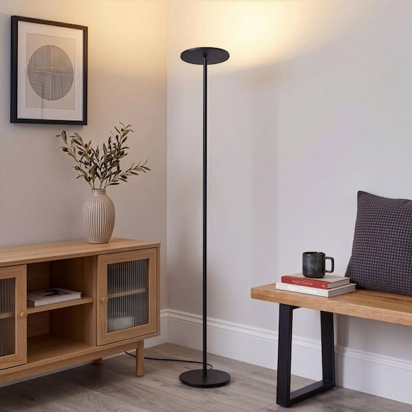 Brightech Sky Flux 67 in. Classic Black Industrial 1-Light