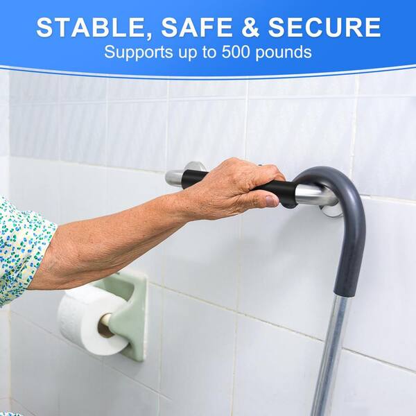17inch/430 Grab Bar Rail, 304 Stainless Steel Non-Slip Bathroo Chroe Grab Rail, Non-Slip - View #7