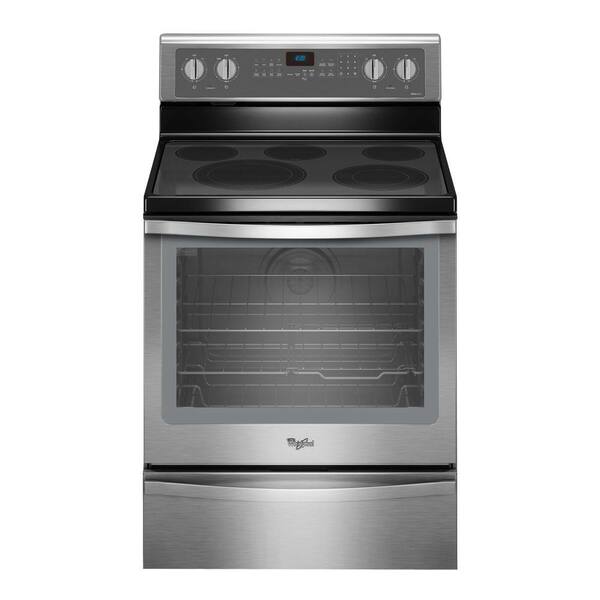 Whirlpool 30 in. 6.4 cu. ft. Electric Range with Self-Cleaning Convection Oven in Stainless Steel