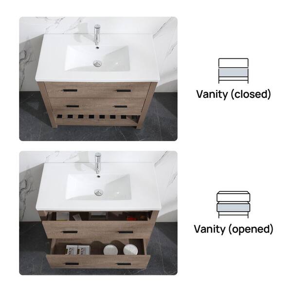 ウォッシュボード Wonline 35.8 in. W x 18.3 in. D x 34.9 in. H Single Sink