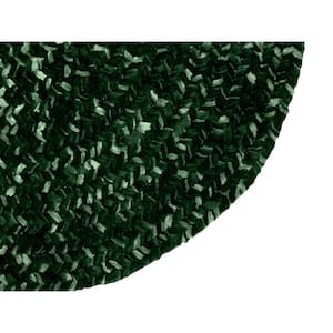 Chenille Tweed Braid Collection Diluth & Emerald 24" x 72" Runner 100% Polyester Reversible Indoor Area Rug