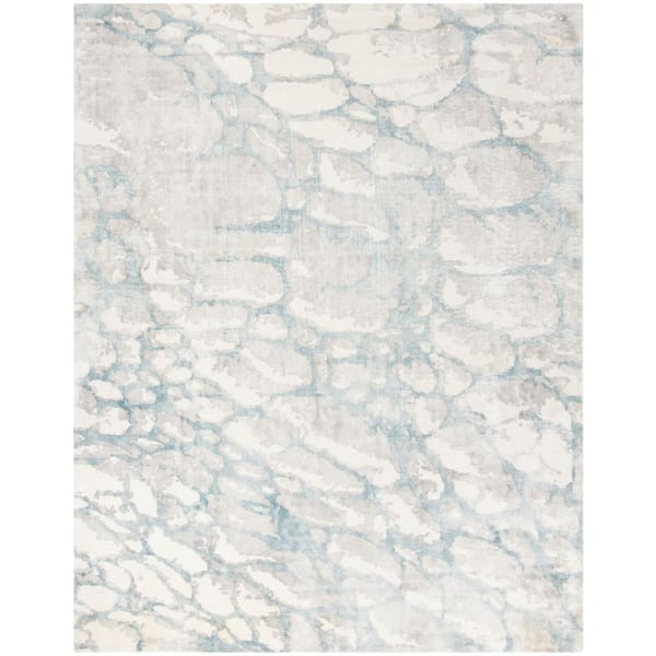 Mirage 8 ft. x 10 ft. Turquoise/Ivory Modern Abstract Area Rug