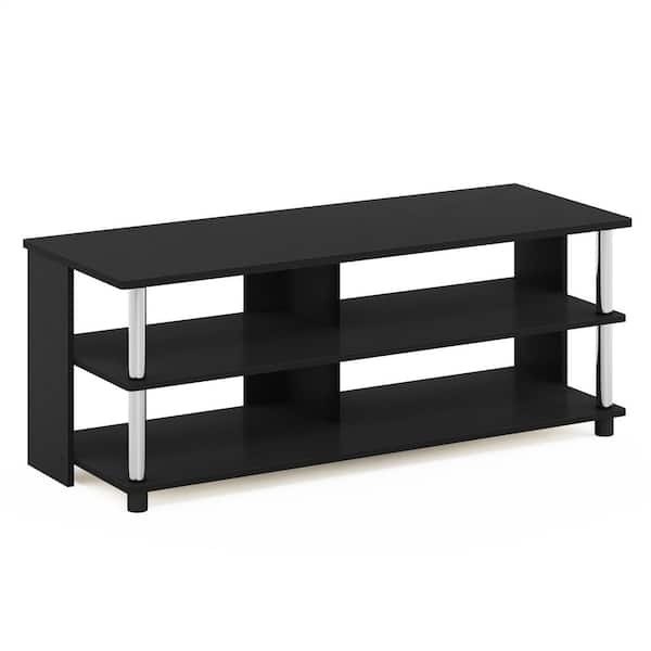 Furinno Sully 41 in. Americano/Stainless Steel Wood TV Stand Fits TVs Up to 50 in. with Open Storage