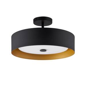 Lynch Black and Gold Semi Flush Mount Mount Ceiling Fixture