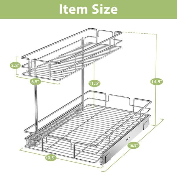 Honey-Can-Do Gray Steel Pull Out Under Sink Organizer with 2 Drawers  KCH-09421 - The Home Depot