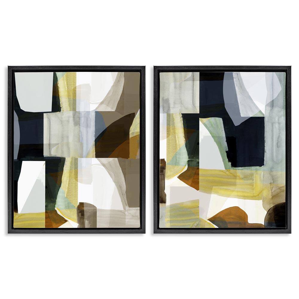 Geometric Desert Motif by cartissi 2-Pieces Black Floater Frame Abstract Graphic Art Print 21 in. x 17 in. price history on PriceWatchPro