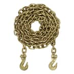 20' Transport Binder Safety Chain with 2 Clevis Hooks (18,800 lbs., Yellow Zinc)