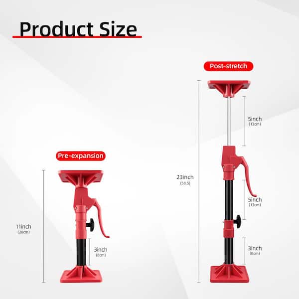 Laybus Red Carbon Steel 23 in. Jack Post, Adjusted Freely from 11