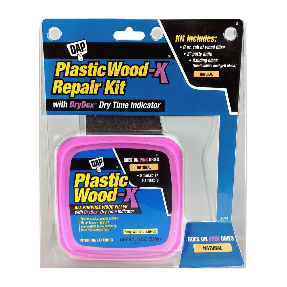DAP Plastic Wood-X 8 oz. All Purpose Wood Filler Repair Kit 00596 - The  Home Depot