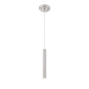 Forest 5 Watt 1-Light Brushed Nickel Shaded Integrated LED Mini Pendant Light with Non-Glass Steel Shade