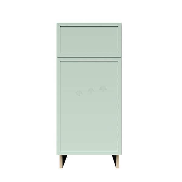Slim Shaker Assembled 9 in. W x 34.5 in. H x 24 in. D Base Kitchen Cabinet in Green