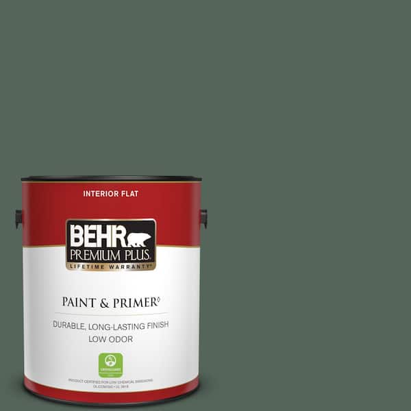 BEHR PREMIUM PLUS 1 gal. #460F-6 Medieval Forest Flat Low Odor Interior Paint & Primer