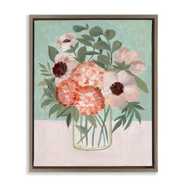 Stupell Industries Garden Beauties Bouquet by Nikita Jariwala Brown Floater Frame Nature Graphic Art Print 31 in. x 25 in.