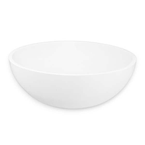 Picture of castellousa 16 in.. Veyra Matte White Solid Surface Round Vessel Sink ...
