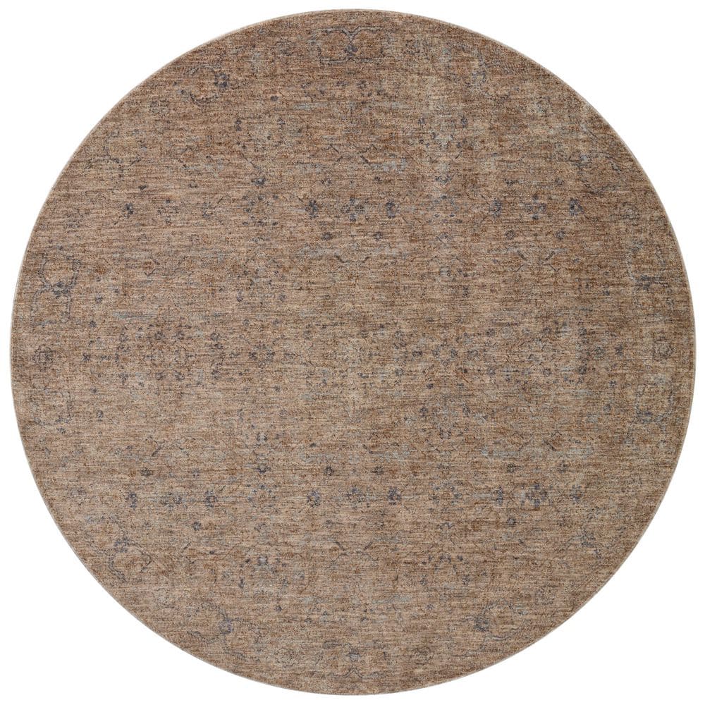 Loloi Angela Rose Blake 5 ft. 3 in. x 5 ft. 3 in. Round Taupe / Blue ...