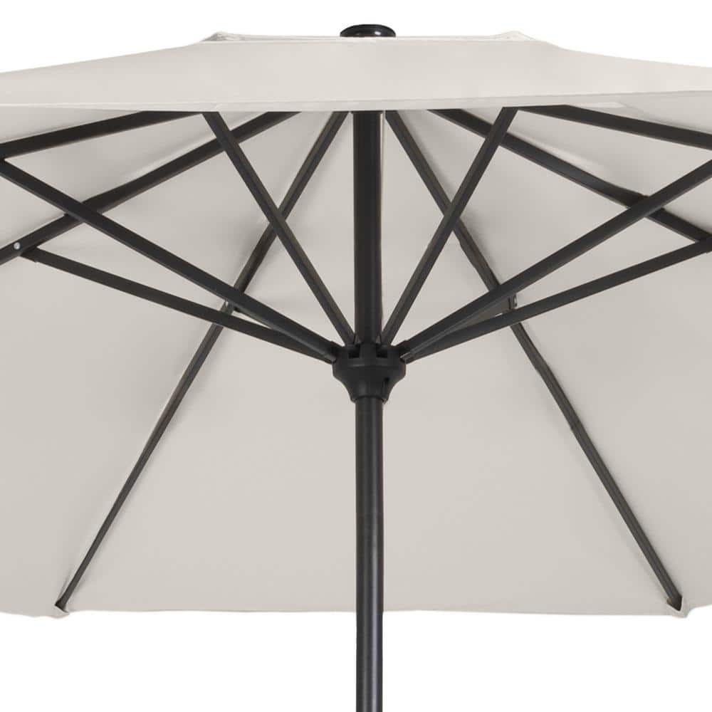 9-Foot Tan Aluminum Patio Umbrella with Auto Crank