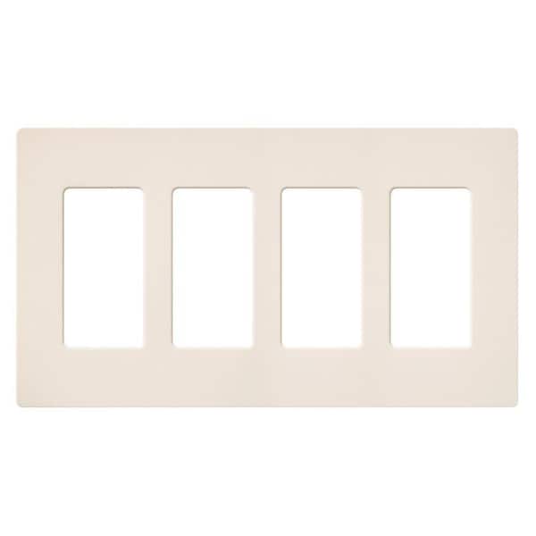 Lutron Claro 4 Gang Wall Plate for Decorator/Rocker Switches, Satin, Eggshell (SC-4-ES) (1-Pack)