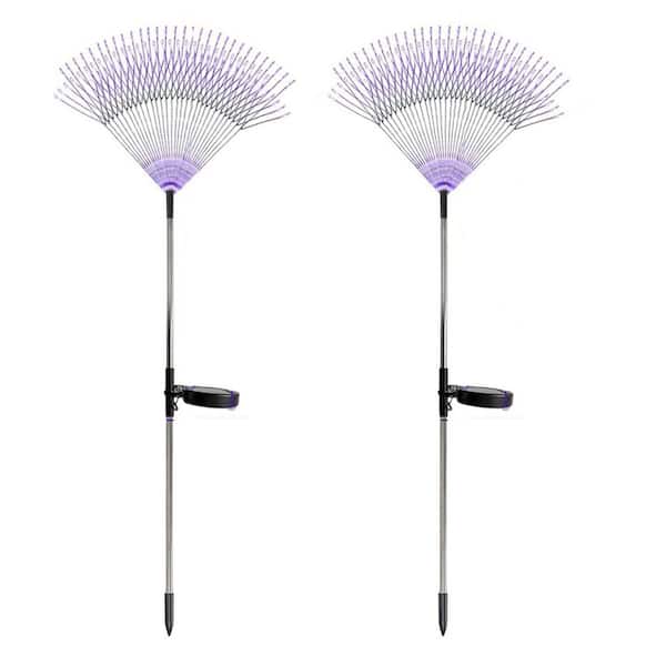 Outdoor Solar Garden Lights, Purple Light, 2-Pack