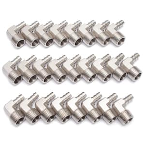 3/8 in. Hose Barb x 1/2 in. Male NPT Air Gas 90-Degree Elbow Stainless Steel 316 Barb Fitting (25-Pieces)