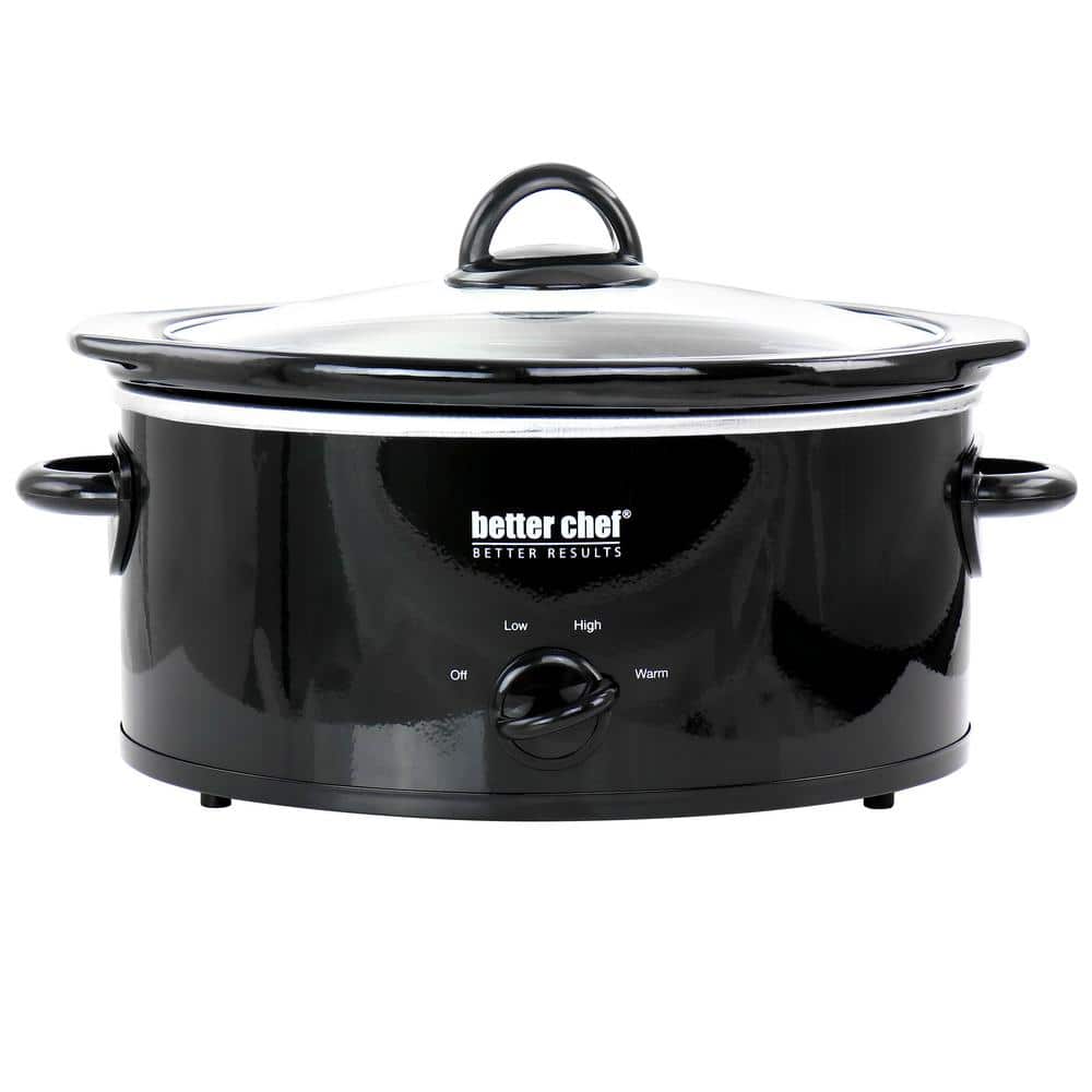 3 qt. Oval Slow Cooker with Removable Stoneware Crock in Black
