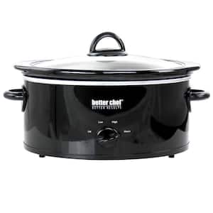 3 qt. Oval Slow Cooker with Removable Stoneware Crock in Black