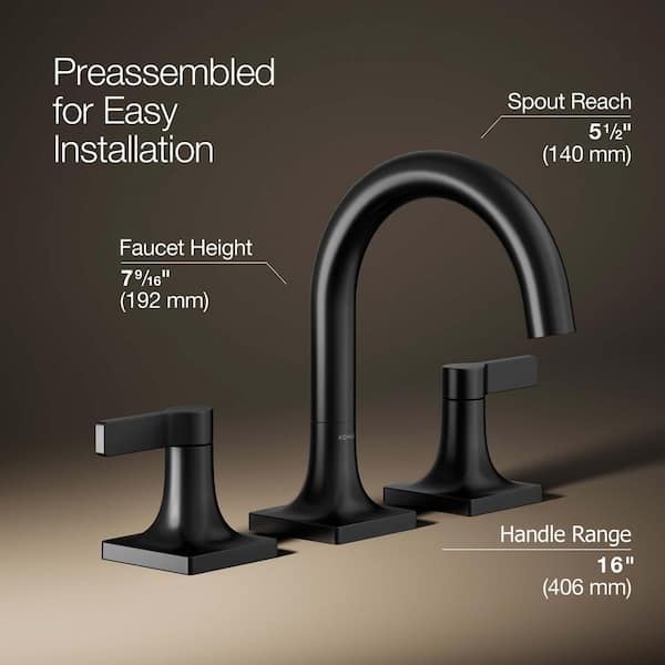 KOHLER Venza 8 in. Widespread Double Handle Bathroom Faucet in