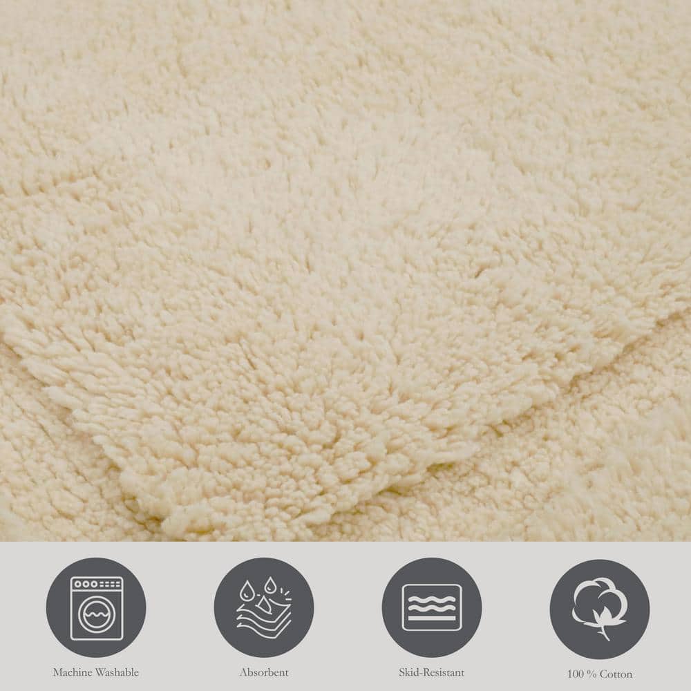 Ivory Cotton Plush Non-Slip Bath Mat 20" x 32"