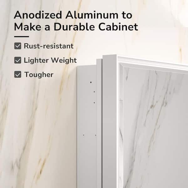 KeonJinn 17 in. W x 25 in. H Rectangular White Metal Framed