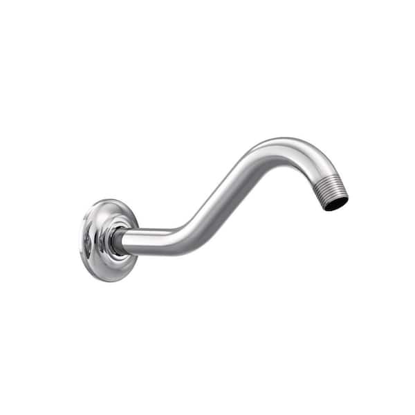 MOEN 8.75 in. Wall Mount Shepherd's Hook Shower Arm, Chrome with Flange Included
