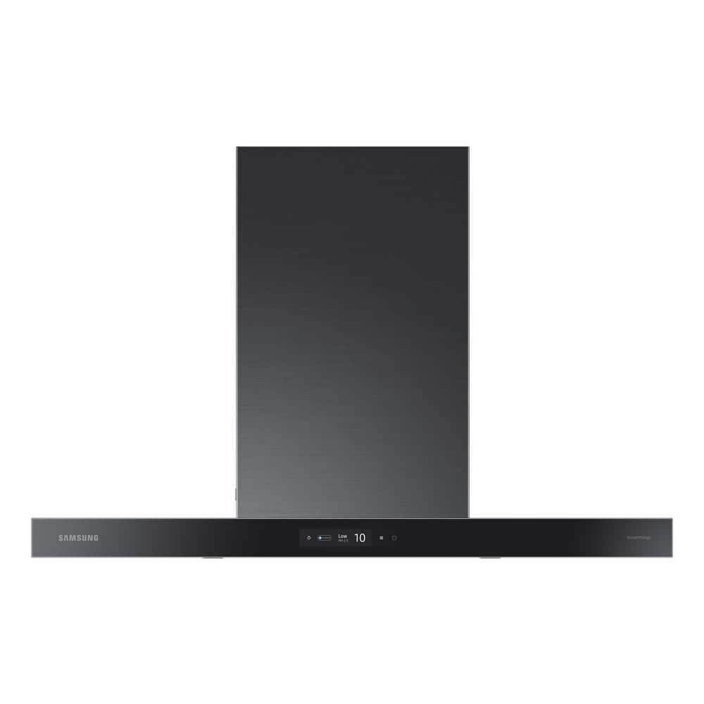 &quot;Samsung 36&quot;&quot; BESPOKE Wall Mount Range Hood in Clean Deep Charcoal, Clean Deep Charcoal Panel/Black Stainless Steel Duct&quot;