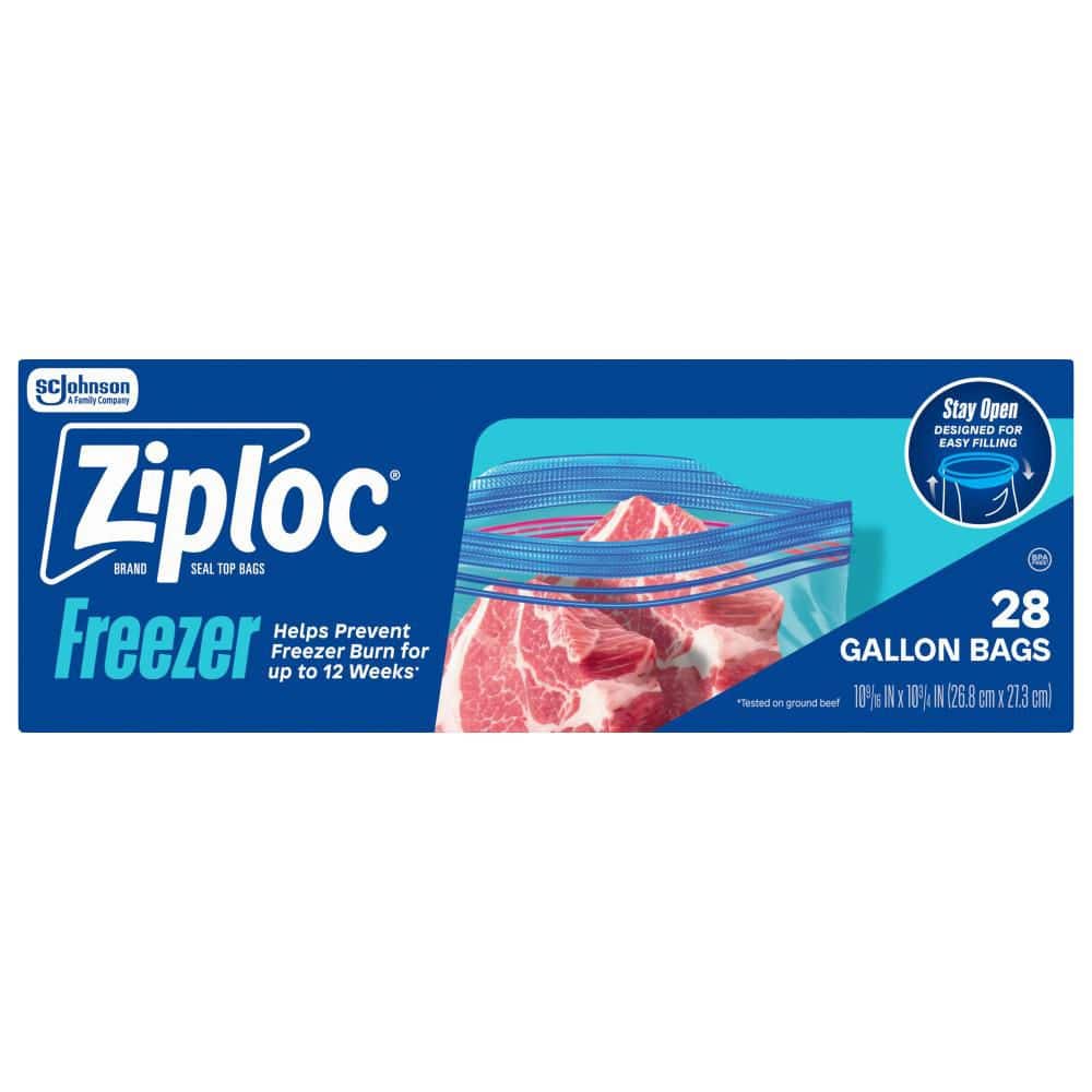 Ziploc 1 gal. Plastic Freezer Bags (28-Pack) 00382 - The Home Depot