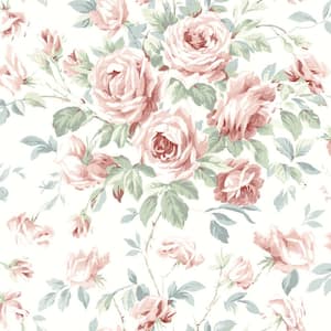 Manon Rasberry Rose Stitch Matte Pre-pasted Paper Wallpaper