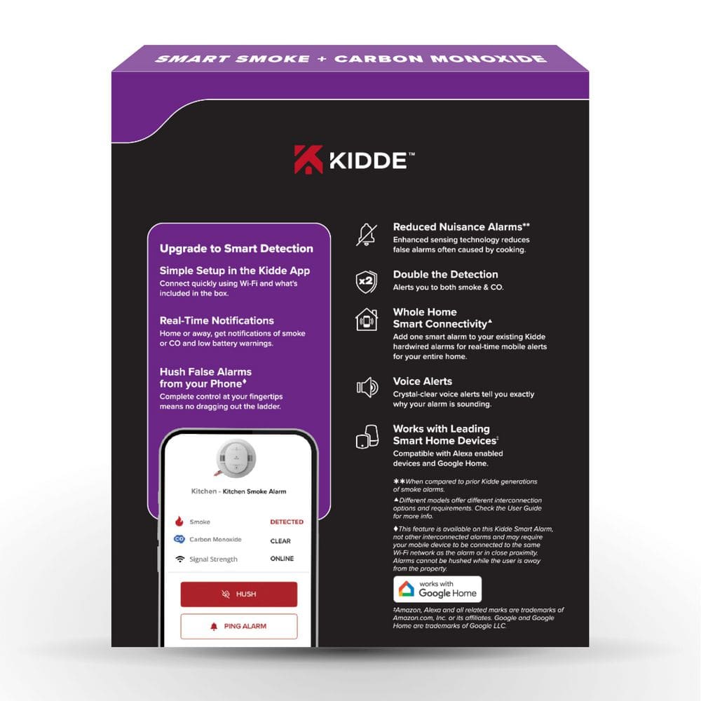 Kidde Hardwired Smart Smoke and Carbon Monoxide Detector, Voice Alerts, Interconnected Alarm