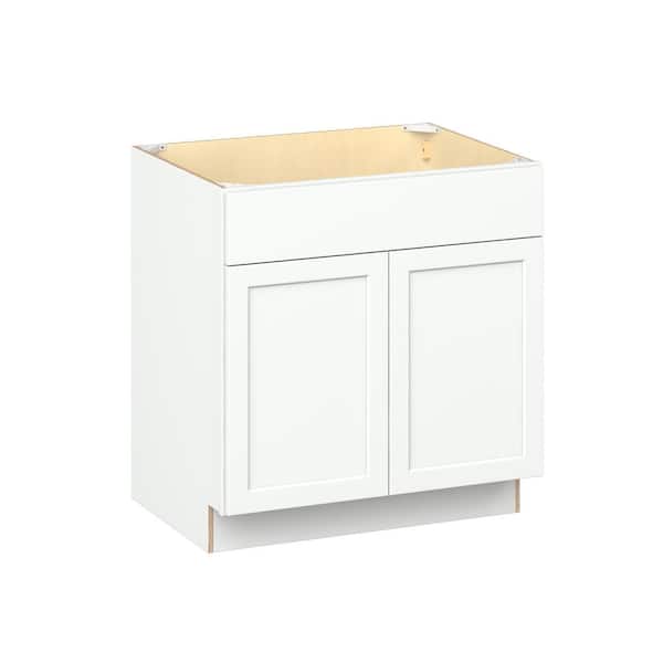 Emerson Pure White Base Sink Base with 2-Door Ready to Assemble Kitchen Cabinet (33 in. W x 34.5 in. H x 24-in. D)
