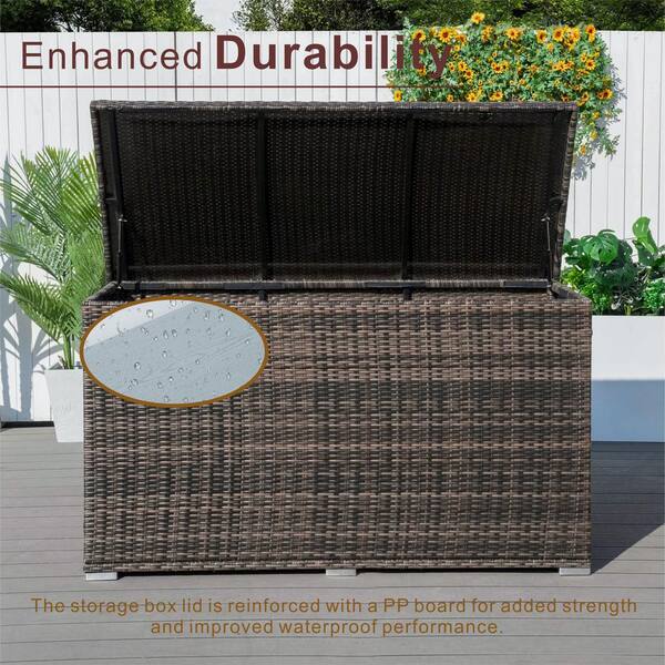 DIRECT WICKER Max 264 Gal. Flip-Top Wicker Outdoor Storage