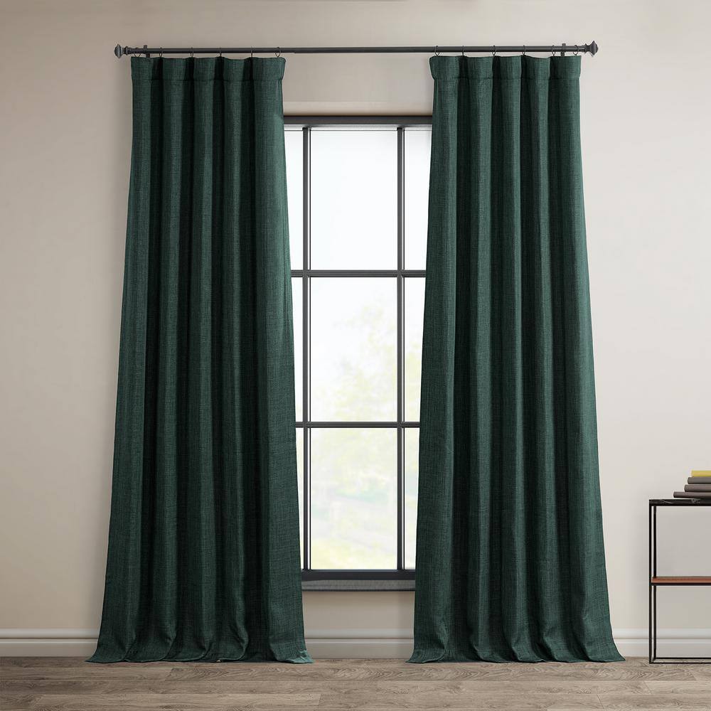 Focal Green Faux Linen Room Darkening Curtain - 50 in. W x 96 in. L (1 Panel) price history on PriceWatchPro