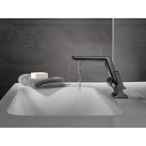 Pivotal Single Hole Single-Handle Bathroom Faucet with Metal Drain Assembly in Matte Black