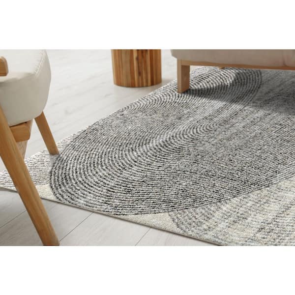Cloud 19 Vinyl Tracks 7 ft. 10 in. x 10 ft. Dark Natural Area Rug