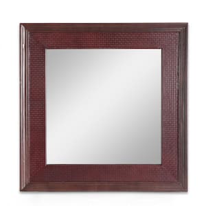 1.00 in. W x 23.50 in. H Bearden Indoor Leather Handcrafted Square Wall Mirror