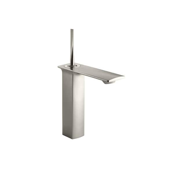 KOHLER Stance Single Hole Single Handle Mid-Arc Bathroom Faucet in Brushed Nickel
