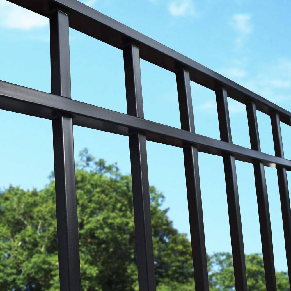 Madrid Style Black Metal 5ft x 8ft Ornamental Fence Panels