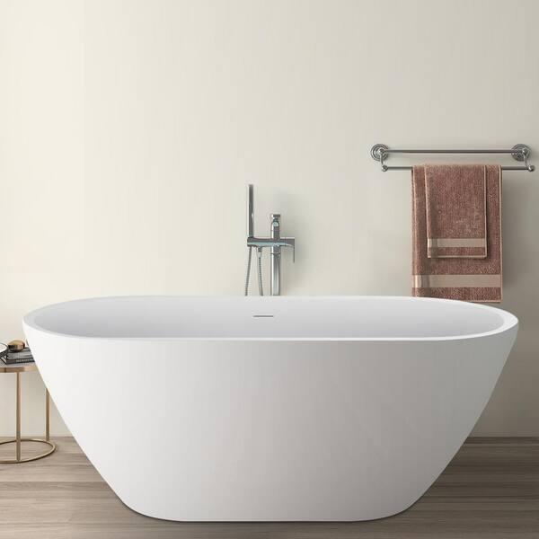 Mokleba 59 In. H Acrylic Flatbottom Non-Whirlpool Bathtub Freestanding ...