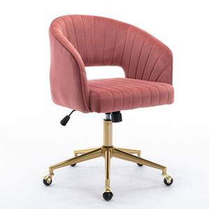 Modern Design Home Office Velvet Task Chair with Arms in Red